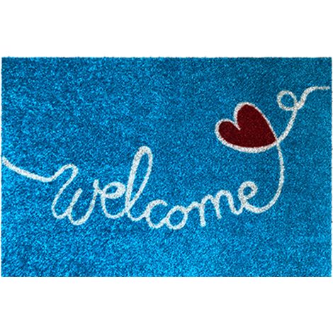 Akzente Listen Lovely Welcome - Turquoise 50 x 70 cm, Polyamid & TPE, rutschfest, trittschalldämmend, PVC-frei. (1/4)