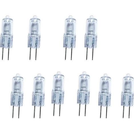 10pcs super lumineux g4 6v 10w tungstène halogène base ampoule lampe lumière blanc chaud (1/5)