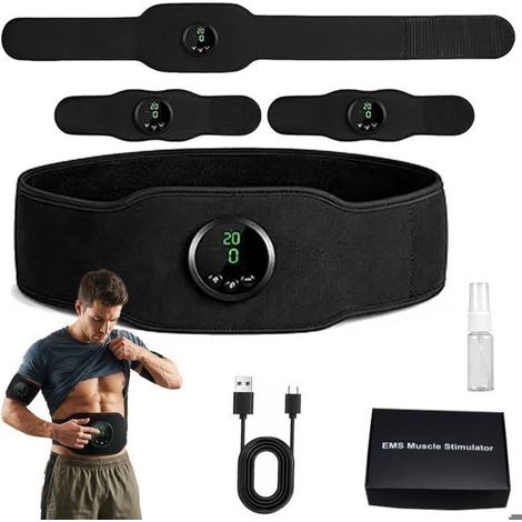 Ecleanfy - Ceinture Abdominale Électrostimulation EMS - Stimulateur Musculaire Rechargeable Homme/Femme pour Fitness à Domicile (1/5)