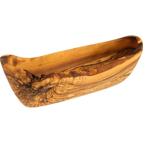Bol - Olive - 25 x 8,5 cm - Hauteur : 7,5 cm - Bois d'olivier 0,4 l (chaque pièce est unique. La taille, la forme, la couleur et le grain peuvent varier (1/4)