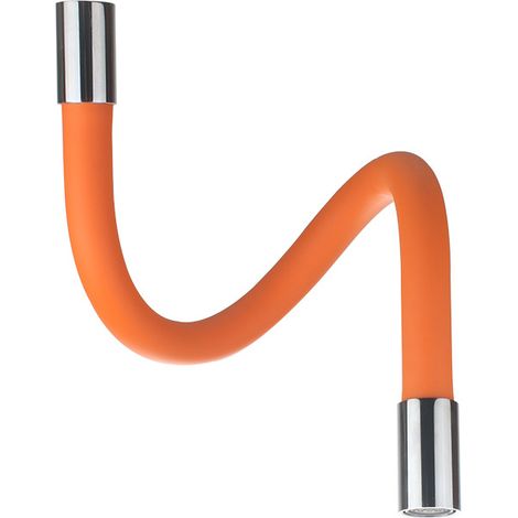 1 Stück 360° Terter 1/2-Zoll breiter großer Anschluss Badezimmer-Rücklaufrohr-Verlängerungsadapter mit kostenlosem Winkelstück und Anti-Rohr-Funktion (20 cm, Orange)