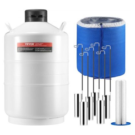 Réservoir d'Azote Liquide 20 L, Conteneur d'Azote Liquide en Alu, Dewar de Stockage de LN2, 6 Bidons, avec Sac de Transport et Sangles, Récipient Cryogénique pour l'Industrie de la Beauté (1/4)