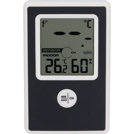 Elektronisches digitales Thermometer-Hygrometer für den Innen- und Außenbereich, Anzeige für Luftfeuchtigkeit und Temperatur im Haus (1/5)