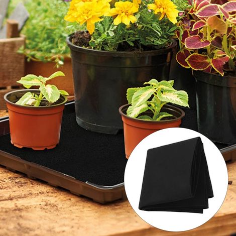 Coussinet capillaire pour système d'arrosage automatique des plantes, coussinet absorbant noir respirant avec étiquette pour plantes (1/5)