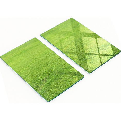 Tableros decorativos multifuncionales de vidrio para cocina, c茅sped verde, 2x30x52 cm.
