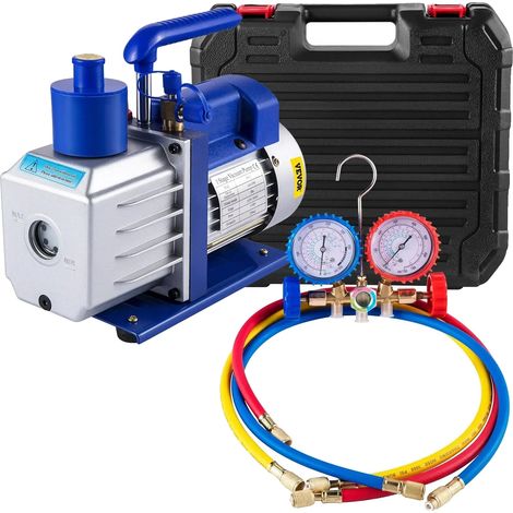 Pompe à vide avec manomètre, service rapide de climatisation et de réfrigération HVAC, conception durable à une seule étape, 220V, 1.8CFM 1-4HP (1/2)