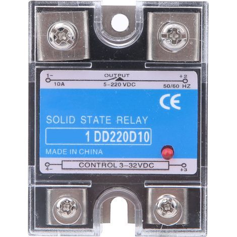 DC-Halbleiterrelais SSR Eingang 3-32 V DC Last 5-220 V DC Steuerrelais (10 A) (1/5)