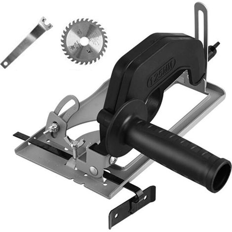 Meuleuse d'angle pour lames de scie avec profondeur réglable de 0 à 40 mm et angle de 0 à 45°, y compris support, guide et lame de scie pour la coupe du bois (1/5)