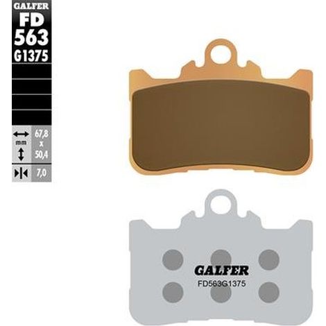 Plaquettes de frein sport frittées Galfer KH759 pour Honda CB/CBR 500, CB 750 22-24