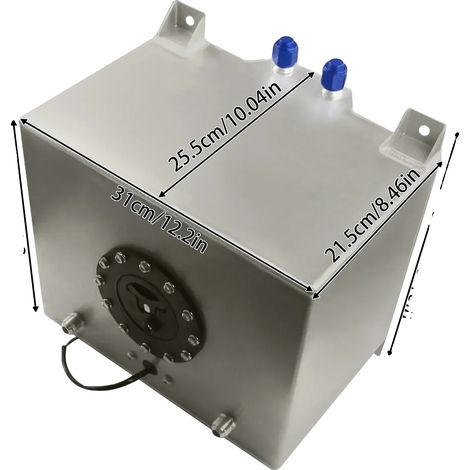 Serbatoio carburante, struttura in alluminio, compatibilità universale, colore argento (1/2)