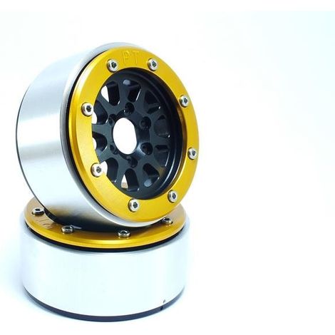Beadlock Wheels PT-Gear Black/Gold 1.9