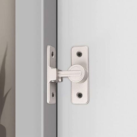 Bardusch-1PCS Verrou Serrure De Fermeture Porte Interieure Coulissante De 90° Loquet De Crochet A Porte Bascule Boulon De Verrouillage De Boucle Moraillon Antivol Verrous De Porte (1/4)