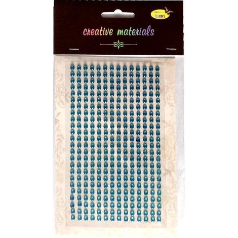 Aufkleber mit Kristallen, 4 mm, 336 Stück, hellblau