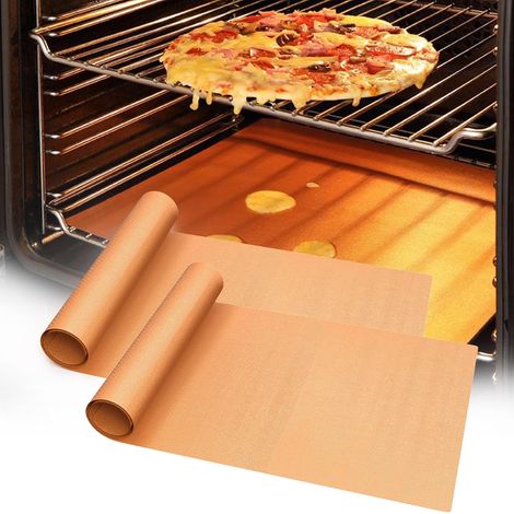 Antihaft-Ofenmatte – Ofenschutz – Dicke Kupfer-Ofenauskleidung – 2-teilig – Wiederverwendbar – 40 x 60 cm (1/3)