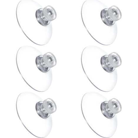 6 Stück Saugnapf mit Gewinde und Rändelmutte Saugnapf Ø 41mm Kleine PVC Saugnäpfe Transparente Saugknöpfe ohne Bohren Extra Stark Saugknopf Haken Saughalter für Fenster Auto Dekoration Aufhängung (1/5)