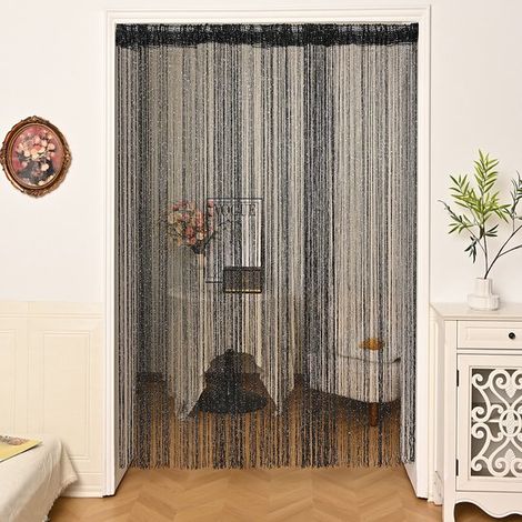 Joli rideau de porte décoratif, rideau séparateur de pièce 200 x 100 cm, rideau simple, idéal pour le salon, le bureau, la chambre, comme décoration de porte, comme séparateur de pièce et pour la déco (1/5)