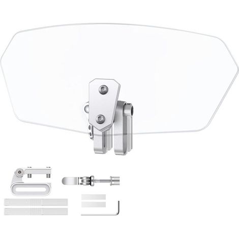 Extensión de alerón deflector de viento para parabrisas de motocicleta con clip - Transparente (1/5)