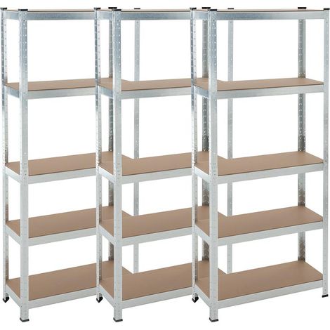 Étagère enfichable étagère de sous-sol 3x 170x75x30cm étagère de rangement (1/5)
