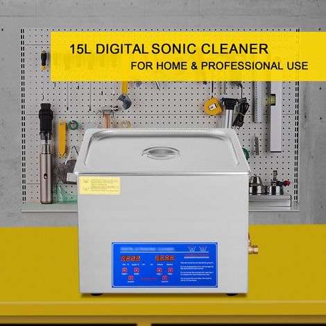 Nettoyeur à Ultrasons 15L Bac à Ultrasons Professionnel Appareil Nettoyeur Ultrasonique Domestique Affichage Digital (15L) (1/5)