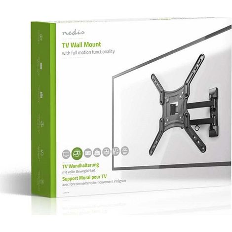 Vollbewegliche TV-Wandhalterung 23-55" Maximal unterstütztes Bildschirmgewicht: 30 kg Neigbar Drehbar Minimaler Wandabstand: 70 mm Maximaler Wandabstand: 400 mm 3 Drehpunkte ABS / Stah (1/5)