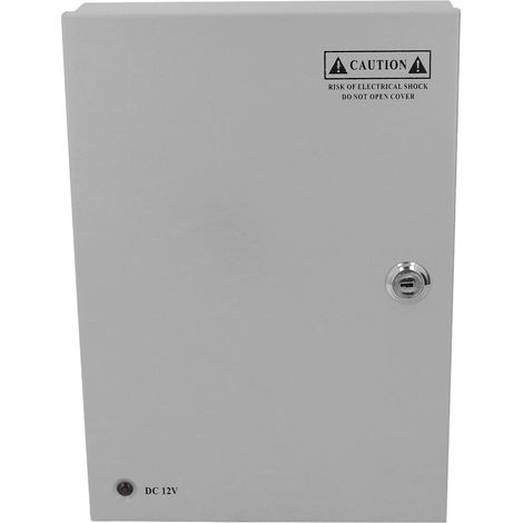Alimentation 18 Canaux pour Caméras CCTV, Boîtier Métal avec Prise AC Verrouillable, Entrée AC100-220V, Sortie DC12V 20A (1/5)