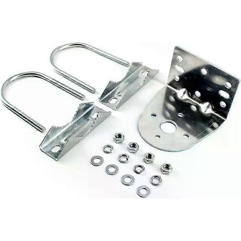 Support de fixation pour mât d'antenne avec boulons en U pour antenne radioamateur UHF VHF CB cellulaire pour camionneurs, type N femelle. (1/4)