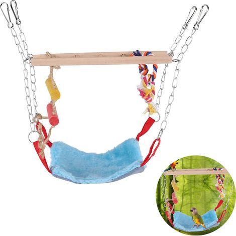 Pont suspendu pour hamsters, pont pour rats avec échelle, jouet balançoire suspendue en bois, hamac pour oiseaux, perroquets, écureuils, hamsters, cochons d'Inde, souris, jouet de cage (1/5)