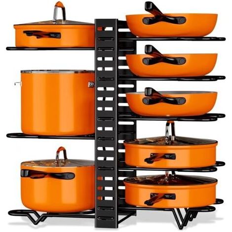Rangement Casserole Tiroir Cuisine, Range Casserole avec 8 Compartiments Réglables, pour Les Ustensiles Poêles, Couvercles, Poele (1/3)
