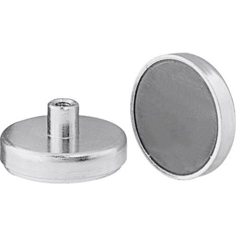 Aimant plat avec filetage intérieur, Ferrite,⌀: 10 mm