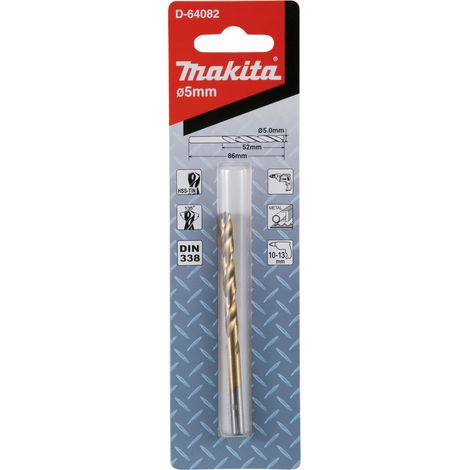 D-64076 Punta da trapano per metallo HSS-TiN 4,5x80mm