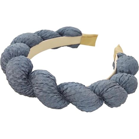 Breites, blaues geflochtenes Haarband für Damen, modische Dekoration