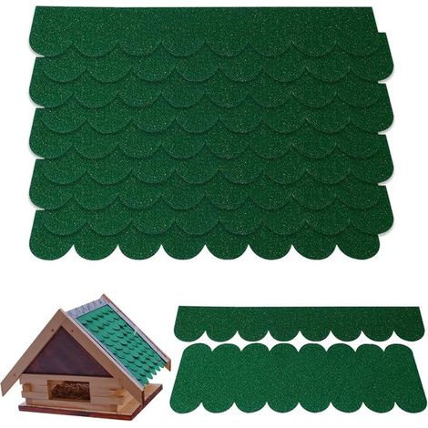 Dachpappe für Vogelhäuser Dachschindeln für Gartenhäuser 32 Stück wasserdichte Mini Dachpappe Selbstklebende Dachpappe für Vogelhäuser, Nistkäste