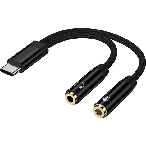 Adaptateur USB C Jack Microphone et 3,5 mm, Splitter USB C vers Double Jack (1/5)