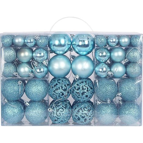 Décoration De Noël - 100 Pièces - Pour Arbre De Noël Intérieur Extérieur - Bleu Clair