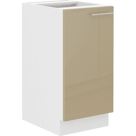 Unterschrank 40 Lara Cappuccino Hochglanz + Weiß matt Küchenzeile Küchenblock (1/3)