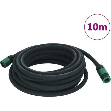 vidaXL Tuyau d'arrosage de jardin noir 0,6" 10 m caoutchouc