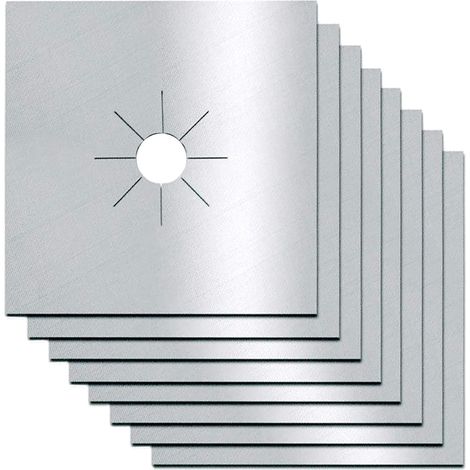 Protege Plaque De Cuisson - Aluminium 27x27 cm - Pour Cuisiniere Gaz Ou Electrique - Lot De 8 (1/5)