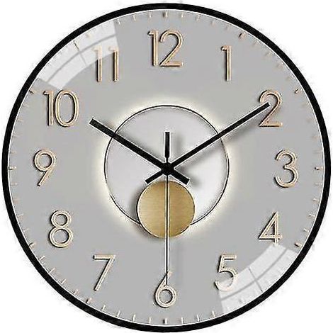 Horloge murale moderne de 20 cm (8 pouces) silencieuse, sans tic-tac, à piles, pour salon, chambre, cuisine, bureau ou salle de classe. (1/5)