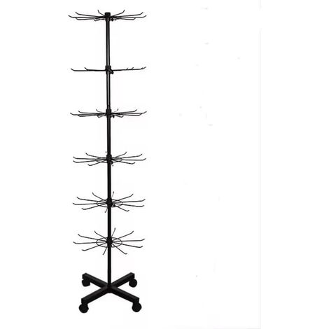 Présentoir Rotatif en Métal à 6 Niveaux,Rotation à 360°, Métal Support Roulette Tournant Pour Articles a Bijoux Chaussette Carte, Adapté Aux Bijouteries et Magasins de Détail (1/5)