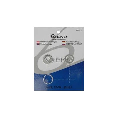 Geko G00196 - Juego de anillos reductores, color gris y plateado