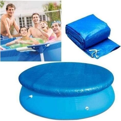 305 cm de Diamètre Bâches pour Piscines,Couverture de Protection de Piscine Ronde avec Attaches en Corde,Bâche Durable Antipoussière Coupe-Vent pour Piscines Hors Sol Rondes (1/5)