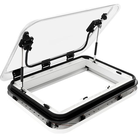 Lucarne LED pour Camping-car - Toit Ouvrant 70x50cm, Alliage Alu + Acrylique Anti-UV, Moustiquaire Intégrée - Ouverture 70°, Vérin Pneumatique - Idéal pour Fourgon Aménagé, Caravane (1/5)