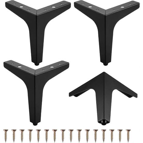 Verstellbare Schrankfüße, 4er-Set, dreieckige Möbelfüße aus Metall, Tischbeine, Füße für Sofas und Stühle, Ersatz-Schrankfüße (13 cm, 5 Zoll), Schwarz