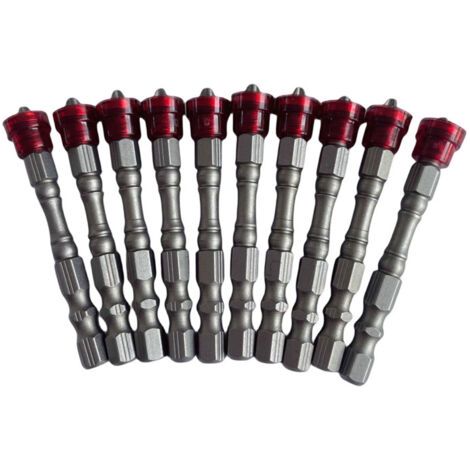 10 Pièces Embout de Tournevis Cruciforme PH2 Foret Magnétique de 65 mm Mèche Pour Cloison Sèche à Queue Hexagonale (1/5)