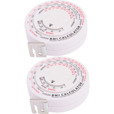 SHINEOFI Ruban à Mesurer Bmi Corporel 1,5 Mètre Coloré 2 Pièces pour Adultes Compact Portable Abs Pp Outil Santé Taille