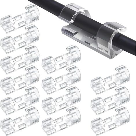 40 Clips Câbles Auto Adhésifs   Fixation Plastique pour Maison, Voiture, Bureau