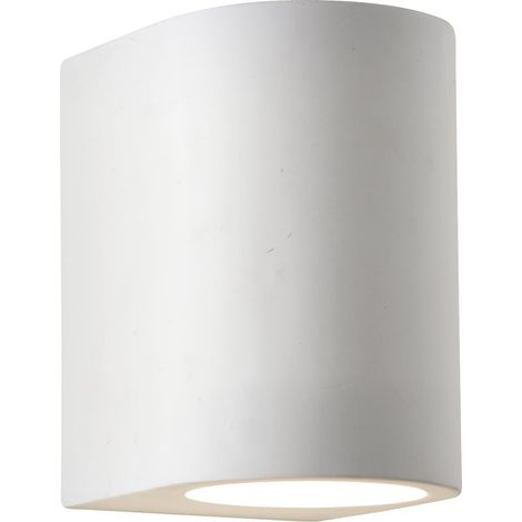 Gypsum G9 Applique incurvée blanche En plâtre cylindrique blanc, dimmable, non peinte (1/3)