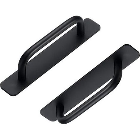 Juego de 2 tiradores autoadhesivos para muebles，Tirador de aluminio para puertas correderas，Tiradores para cajones de dormitorios，212 mm，Negro (1/5)