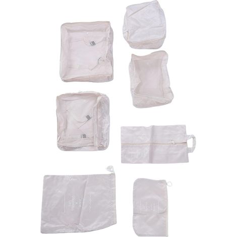 Cubes d'emballage, Organiseurs de Bagages en 7 Pièces avec Double Fermeture pour une visibilité Facile et Poignées Robustes, Idéal pour les Voyageurs Fréquents en Voyage d'affaires, en (1/5)