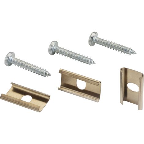 Montageclip Set Nexus - 3 Stück Clips mit Schrauben, Stahl nickelfarbig, Domus Line (1/3)